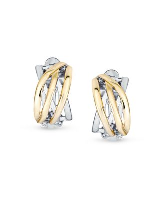 Classic Celtic Knot Clip-On Earrings Two Tone For Non-Pierced Ears Gold Plated