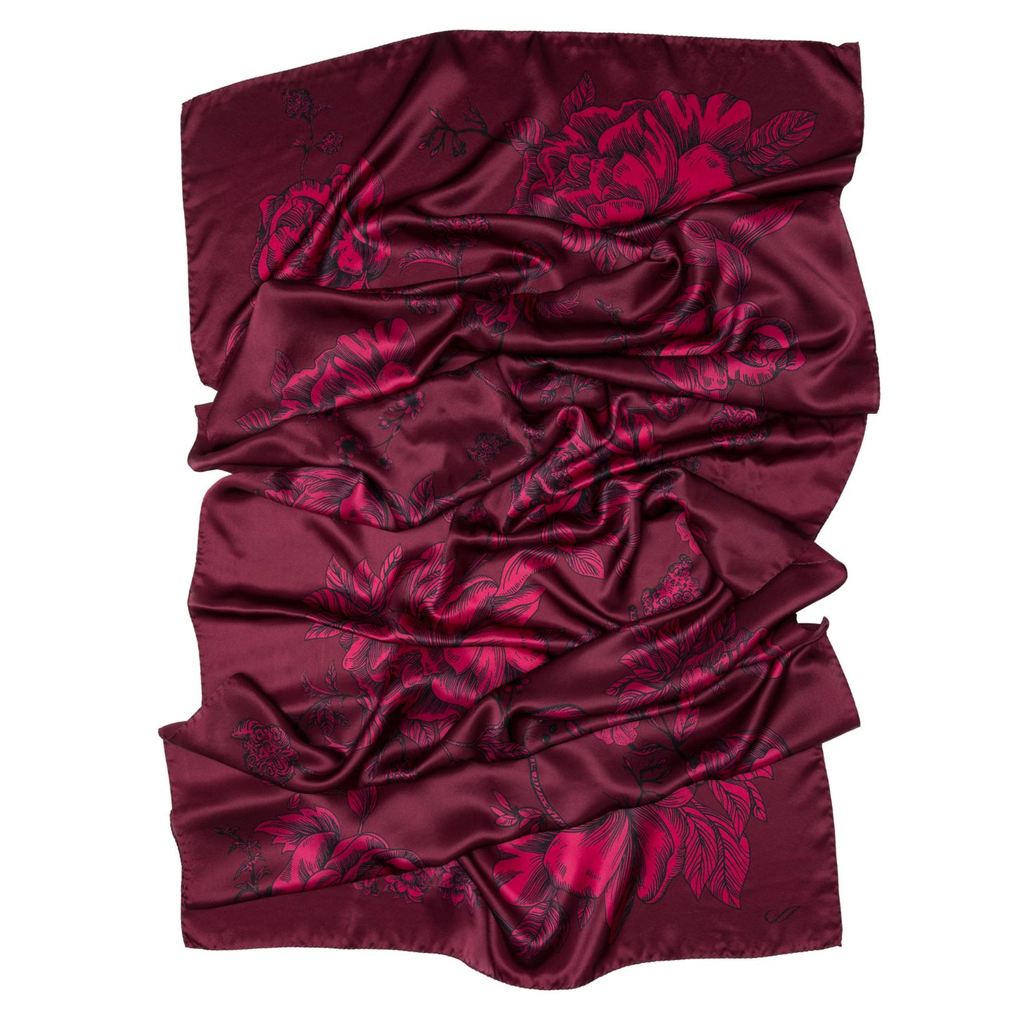 Женский шарф Elizabetta Isabella - Silk Scarf/Shawl for Women, цвет: Гранатовый — фото 3