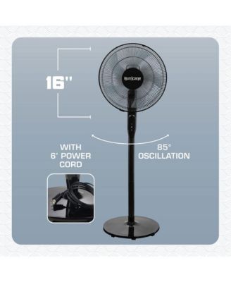 16 Inch Energy Efficient Adjustable Standing Fan w/12 Speed Settings