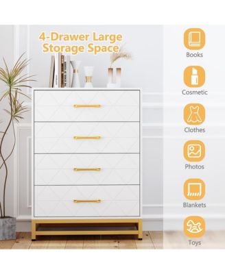 Dresser for Bedroom with 4 Drawer Dresser