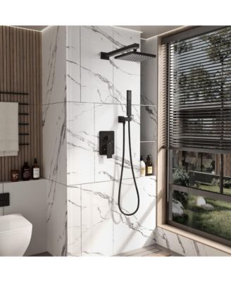 Wall Mounted Hand Held Shower Bathroom Luxury Rain Mixer Shower System Set(Valve Included)