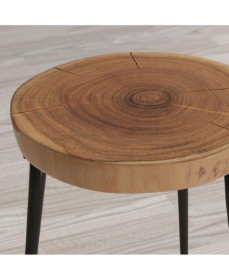 Global Archive Flat-Pack Wood and Iron Accent Tables (Set of 2)