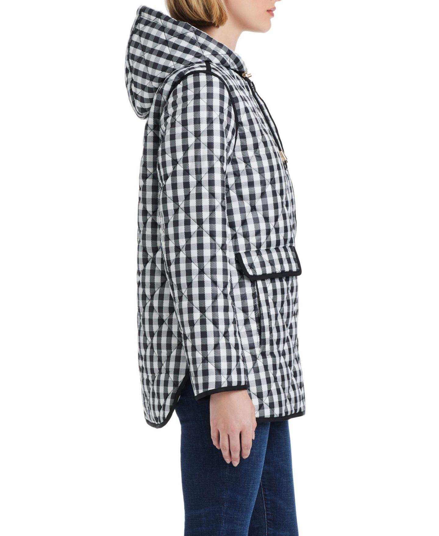 Женская куртка Kate Spade New York Diamond Quilted A-line, цвет: В мелкую клетку — фото 6
