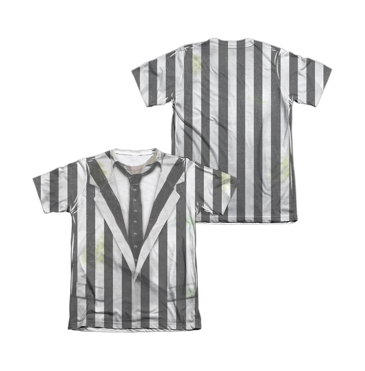 Mens Suit (Front/Back Print) Adult Poly/Cotton Short Sleeve Tee / T-Shirt - White