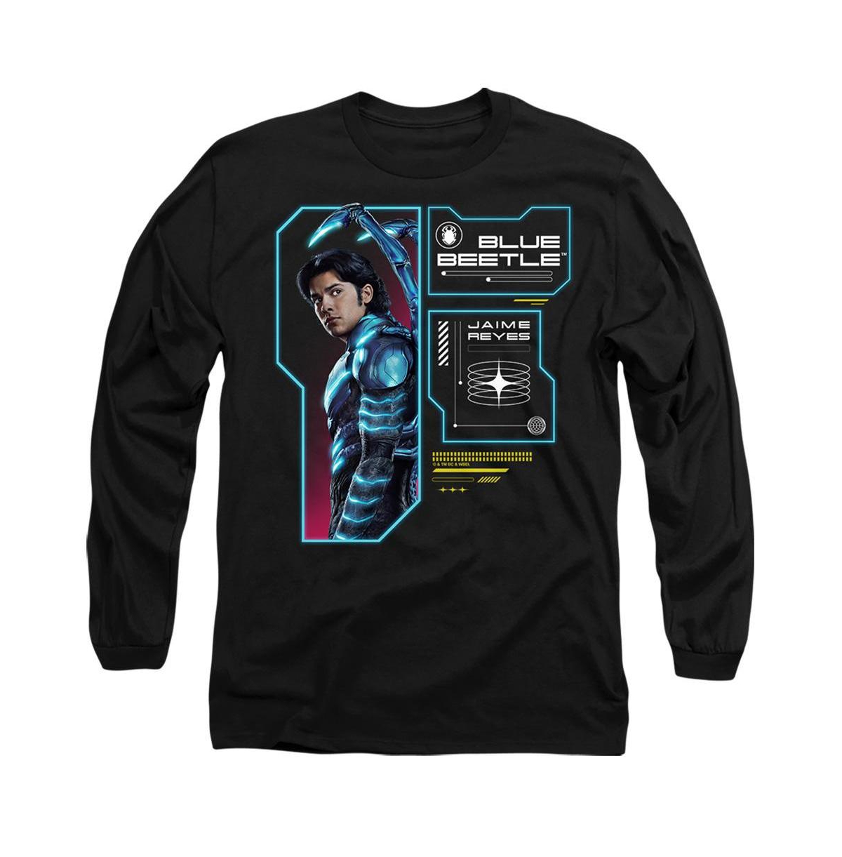 Men's Data Read Out Long Sleeve Adult Tee / T-Shirt - Black