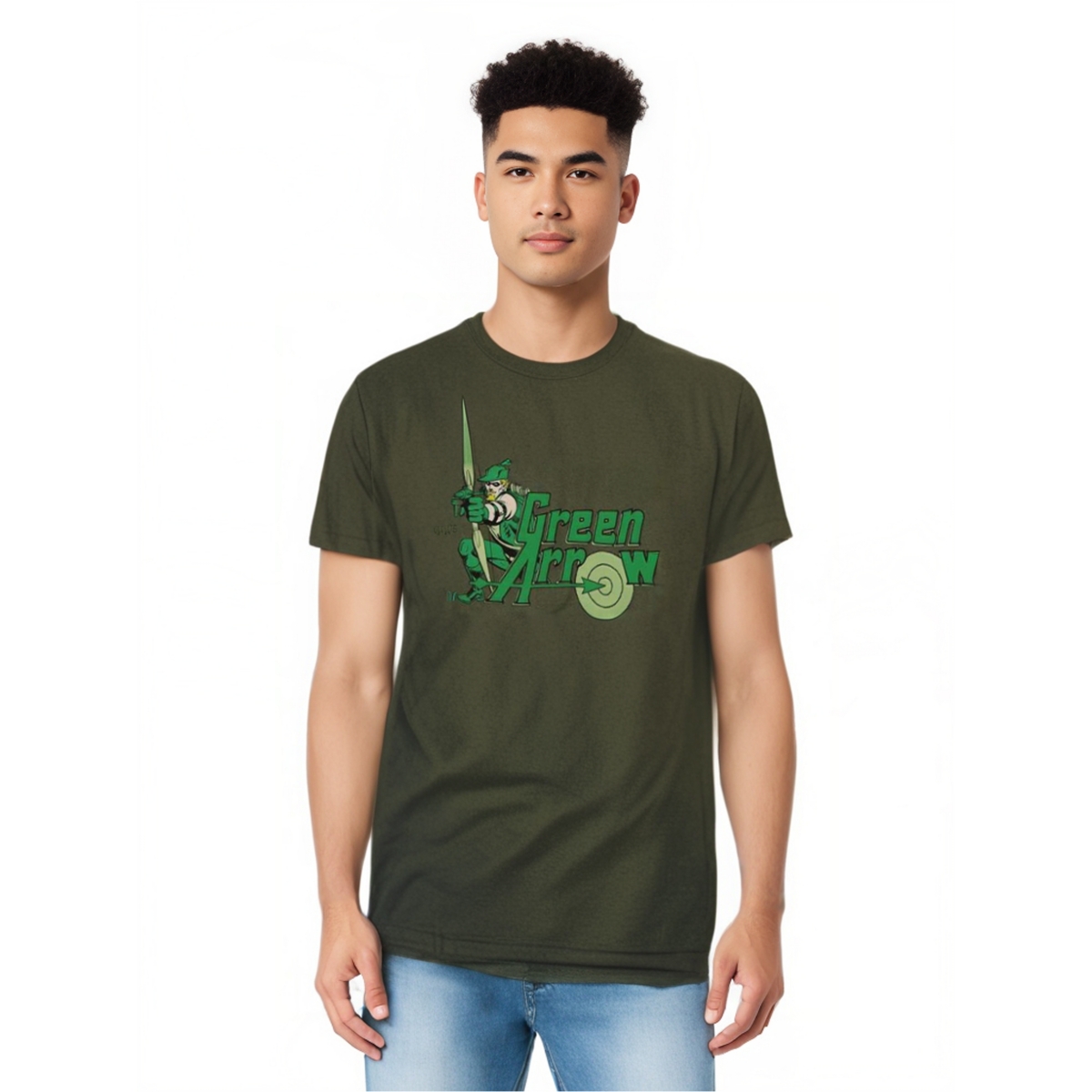 Men's Dc Comics Green Arrow Green Arrow Short Sleeve Adult Tee / T-Shirt - Green