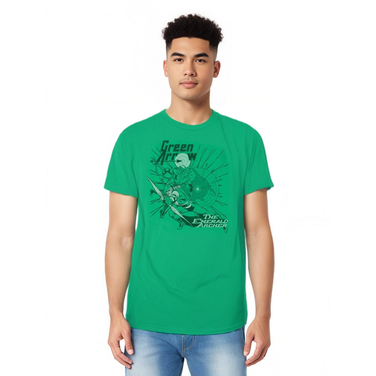 Big & Tall Dc Comics Green Arrow The Emerald Archer Short Sleeve Adult Tee / T-Shirt - Medium green