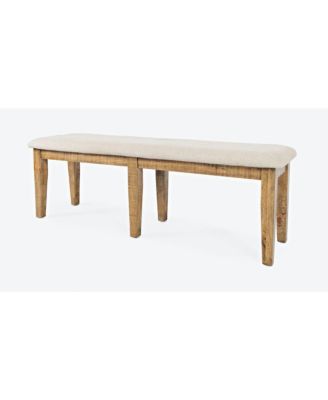 Telluride Rustic Farmhouse Solid Wood 55" Upholstered Dining Bench