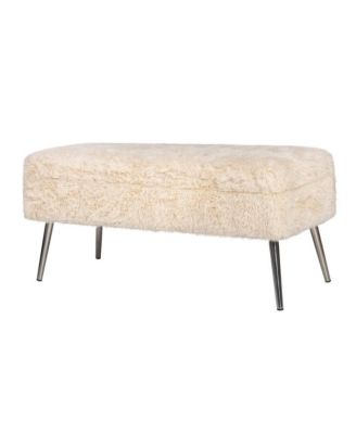 Huggy Luxury Plush Faux Fur Upholstered Storage Bench