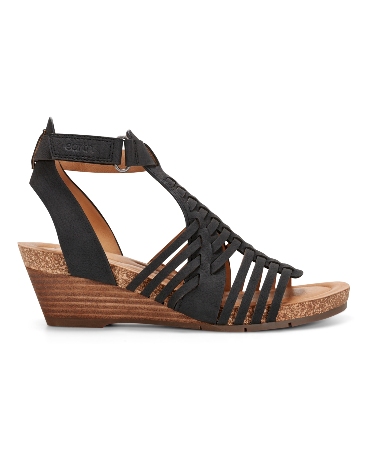 Shop Earth Women's Hattie Fisherman Wedge Sandals In Black