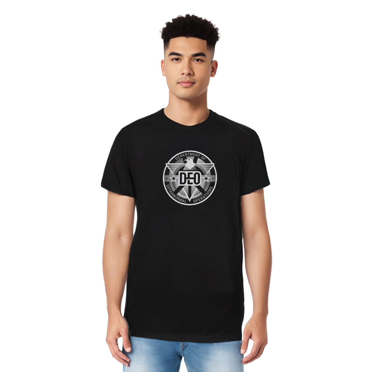 Mens Deo Short Sleeve Adult Tall Tee / T-Shirt - Black
