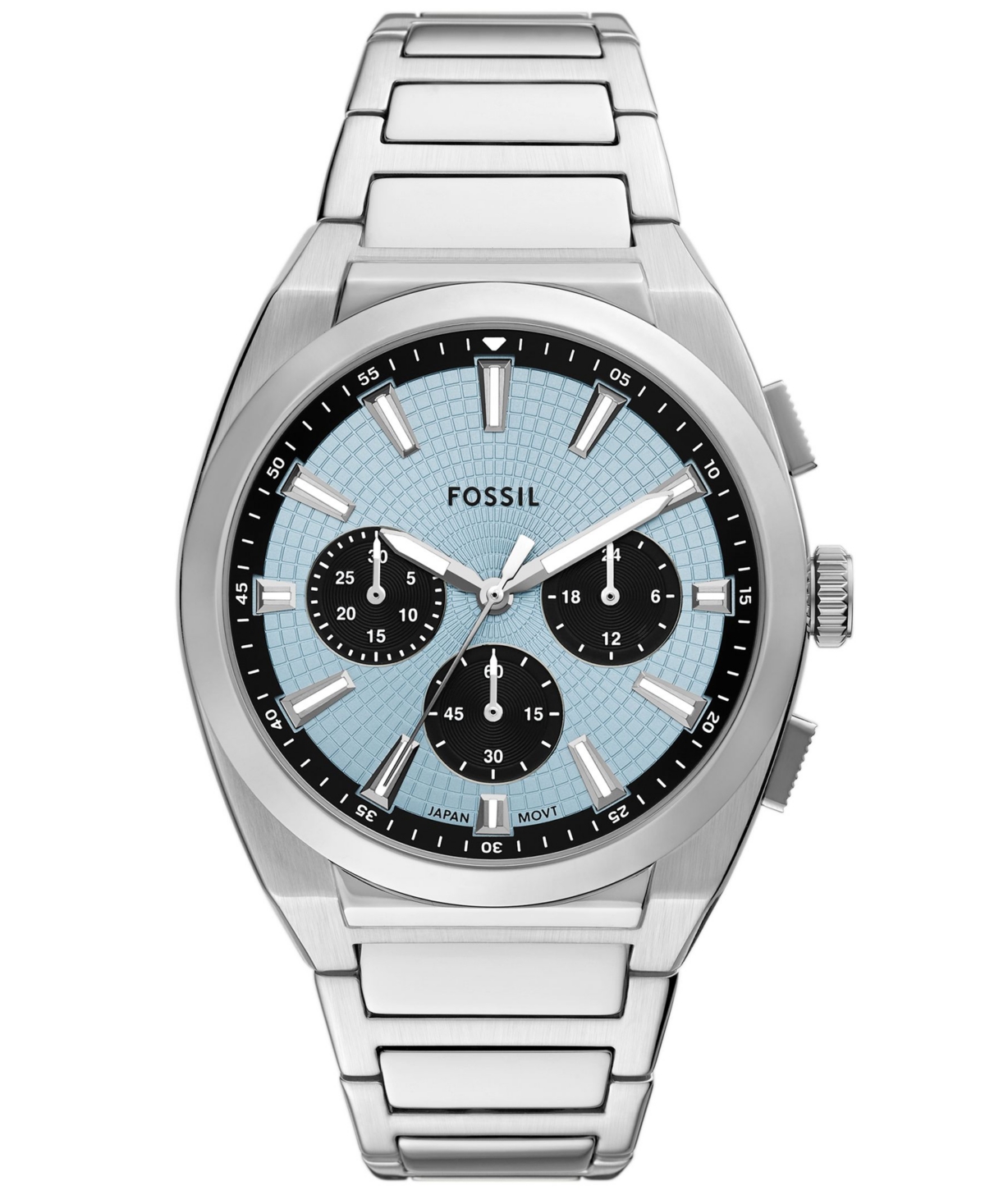Fossil Men's Everett Chronograph Stainless Steel Watch, 44mm In Silver-tone