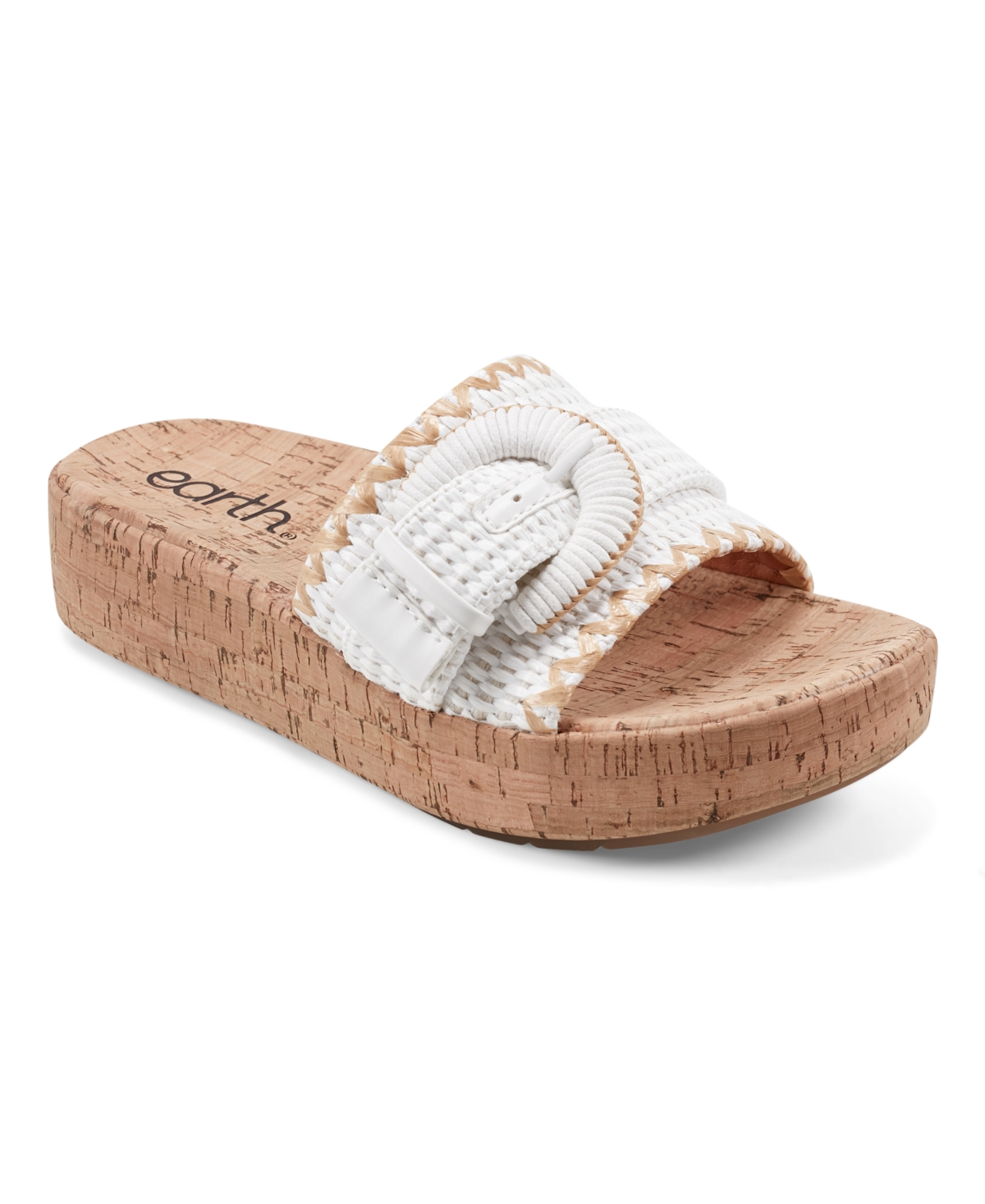 Earth Samsy 2 Womens Woven Casual Slide Sandals In Ivory
