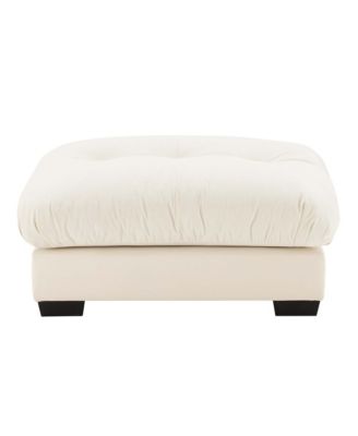 Soft Cream Ottoman Footrest, Velvet Foot Stool for Living Room, Bedroom, and Lounge-The Pop Home