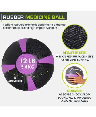 Rubber Medicine Ball, 12 lb