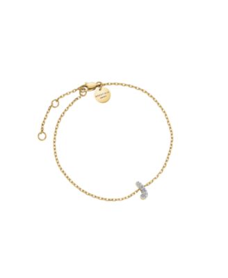 Rosefield Crystal Letter Bracelet In 14K Yellow Gold Plated Stainless Steel - Gold J 49$