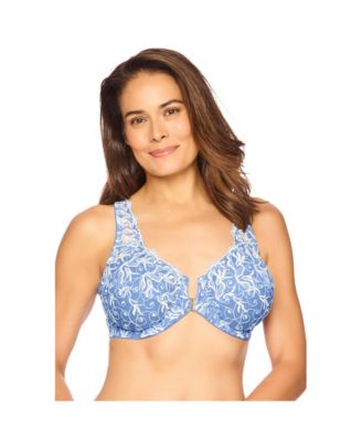 Plus Size Embroidered Front-Close Underwire Bra