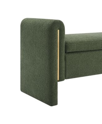 Modern Teddy Bed End Bench with Storage and Arms, Upholstered Foot Rest Stool, Comfy Vanity Bench