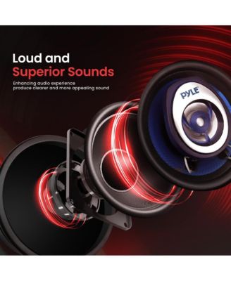 Two-Way Speaker System, 3.5'' Coaxial, 120W Max, Blue Cone