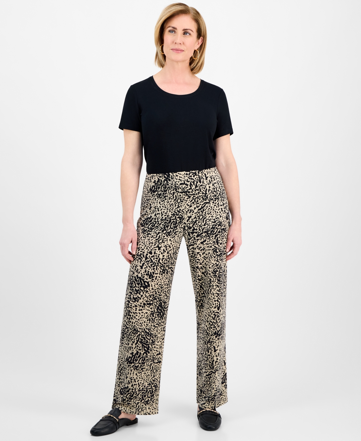Petite Knit Pants, Exclusively at Macy's - Coffee Cake