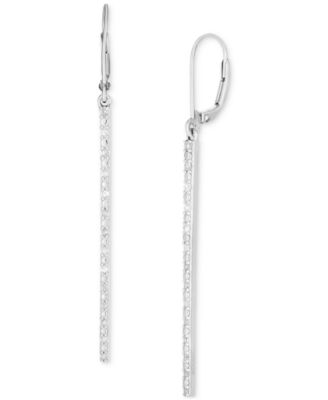 Macy's - Diamond Vertical Bar Linear Drop Earrings (1/4 ct. t.w.) in Sterling Silver