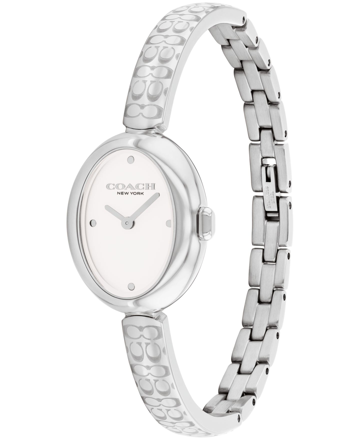 Женские часы COACH Sammy Silver Tone Stainless Steel Bangle Bracelet Watch, 22.5mm — фото 3