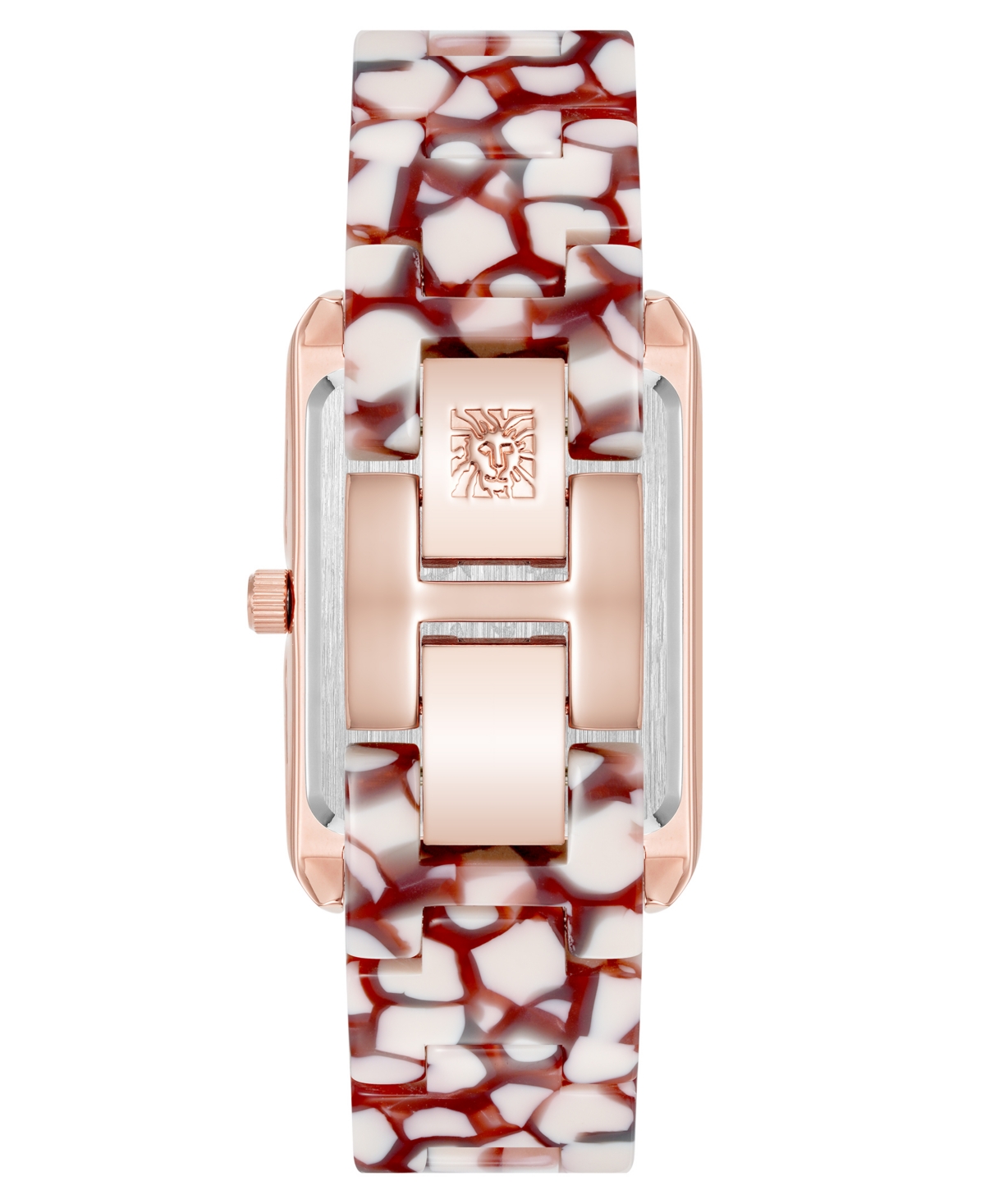 Anne Klein Women's Quartz Red And Pink Acetate Bracelet Watch, 26mm In Red,pink And Rose Gold-tone