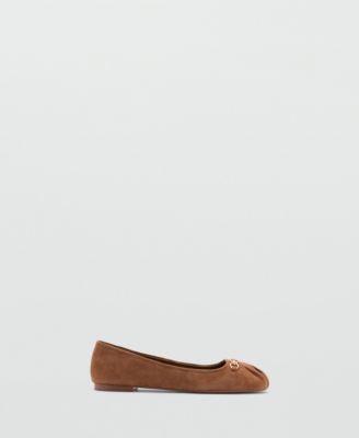 Women's Links Detail Leather Ballerina Shoes