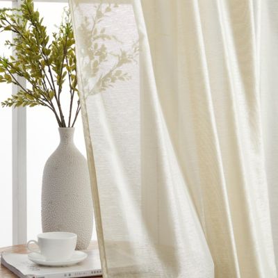 Lauren Semi Sheer Light Filtering Transparent Pocket Top & Back Tab Lightweight Window Curtains Drapery Panels Bedroom & Living Room, 2 Panels