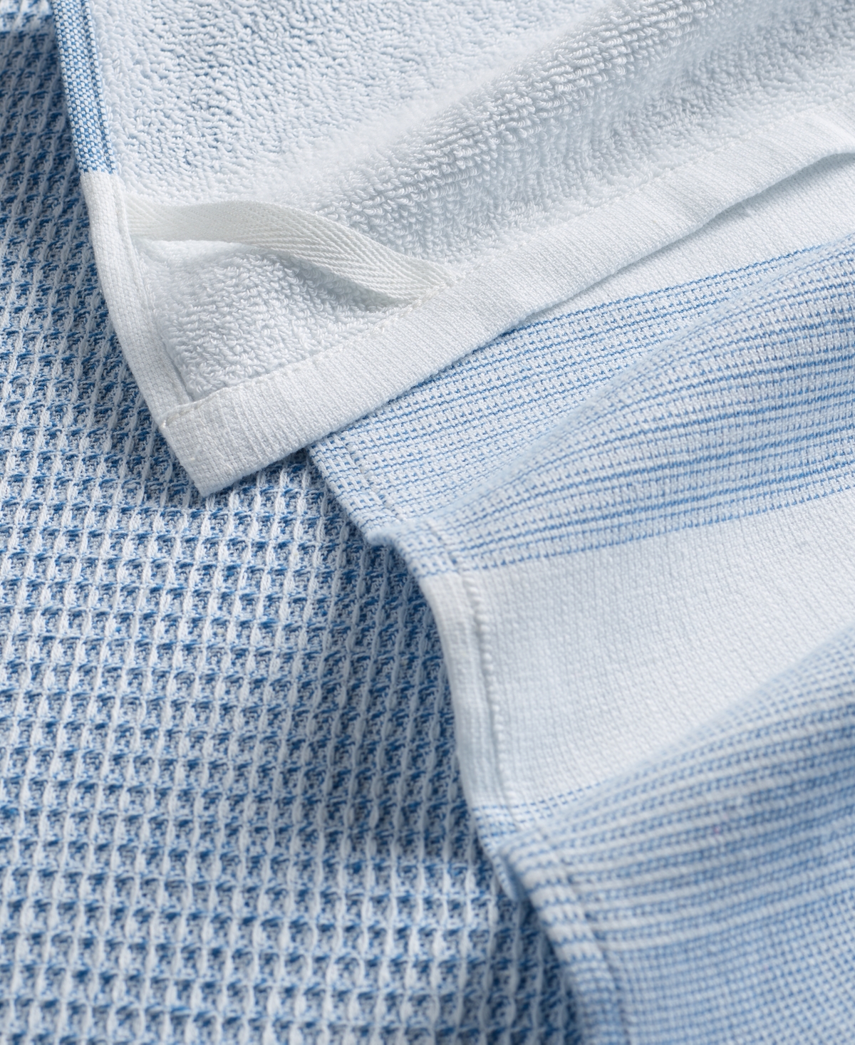 The Cellar 3 Pack Cotton Kitchen Towels, Exclusively At Macy's In Blue