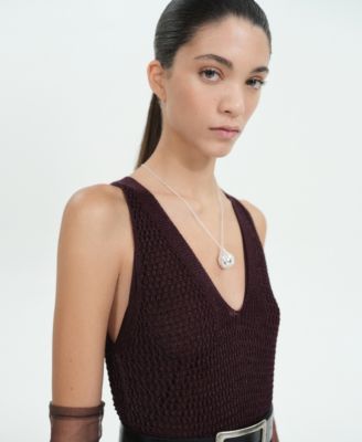 Women's Lurex Openwork Knit Dress
