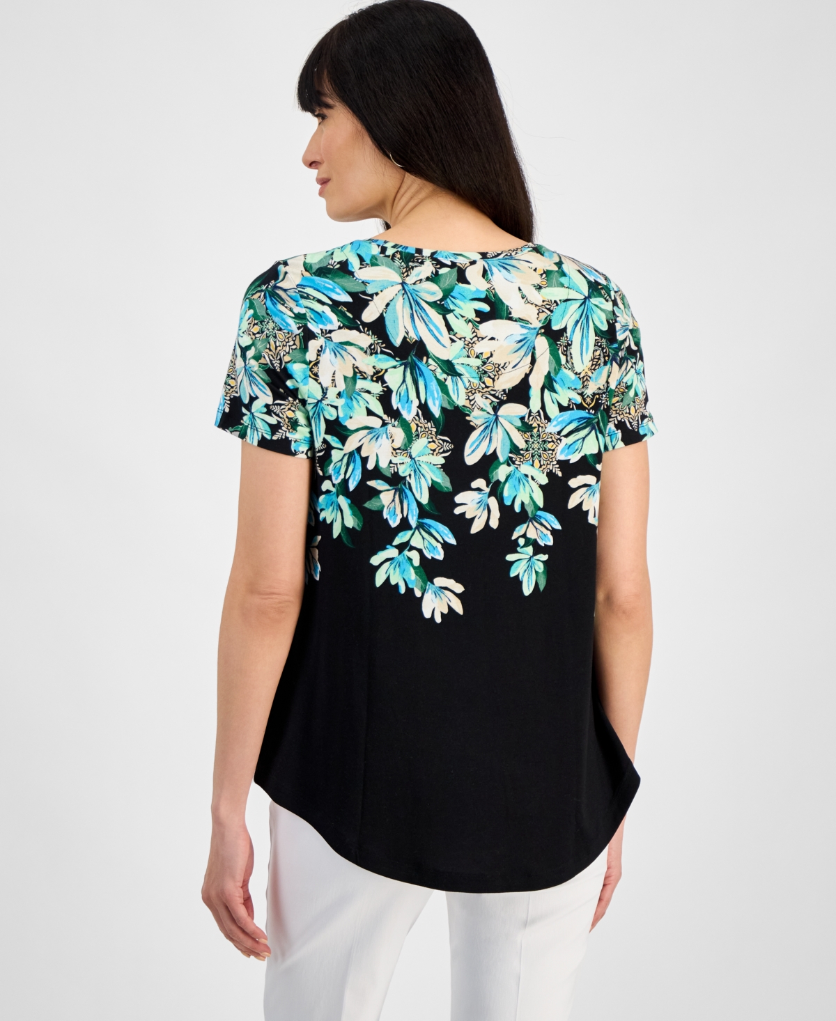 JM COLLECTION PETITE SHORT-SLEEVE TEE, EXCLUSIVELY AT MACY'S 