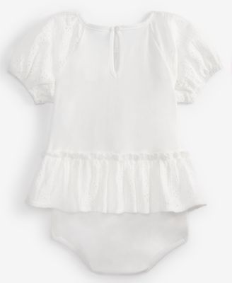 Baby Girls Eyelet-Detail Sunsuit, Exclusively at Macy's