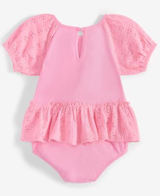 Baby Girls Eyelet-Detail Sunsuit, Exclusively at Macy's