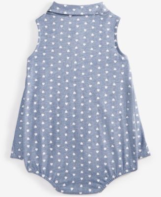 Baby Girls Heart-Print Skirted Sunsuit, Exclusively at Macy's