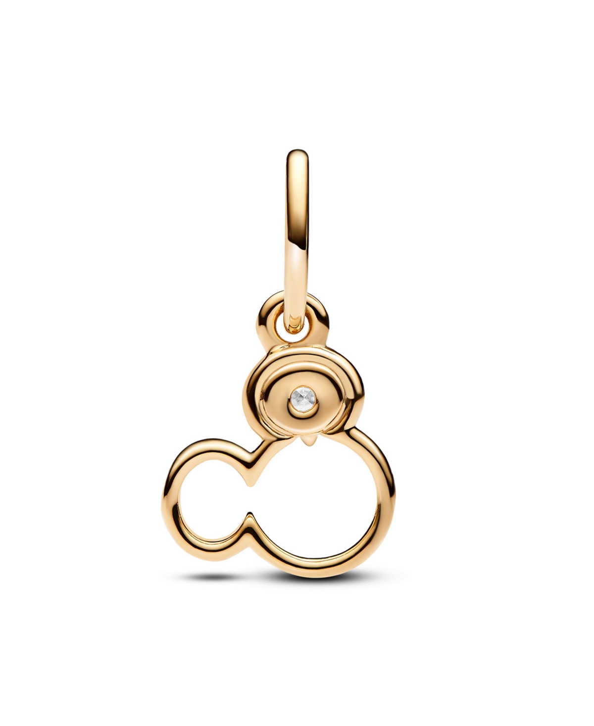 Pandora Disney Mickey Mouse Silhouette Lab-grown Diamond Dangle Charm In Gold