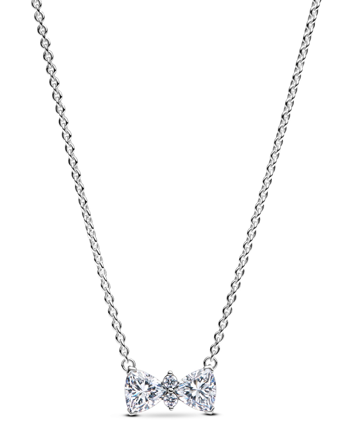Pandora 393509c01-45 Sparkling Bow Necklace In Sterling Silver