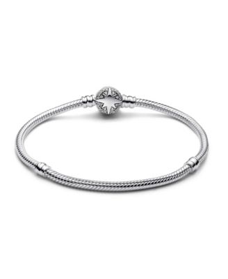 Sterling Silver North Star Clasp Snake Chain Bracelet
