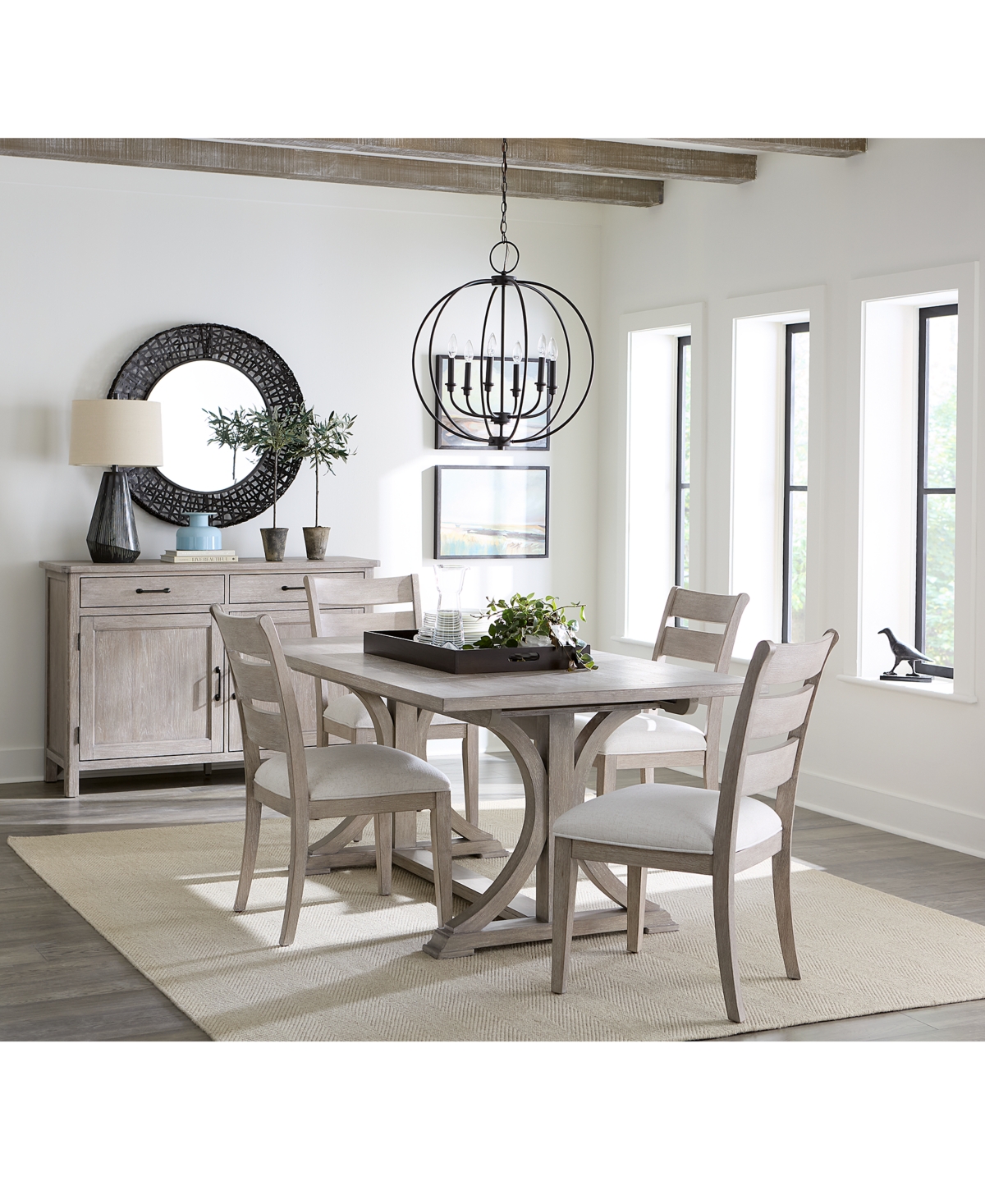 MACY'S SADIE 5-PC. RECTANGULAR DINING SET (TABLE & 4 LADDER BACK CHAIRS), CREATED FOR MACY'S 