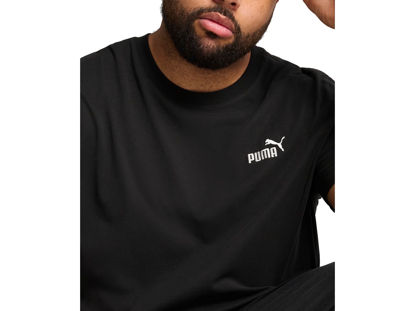 Мужская футболка PUMA Essential Logo Crewneck, цвет: Чёрный — фото 1