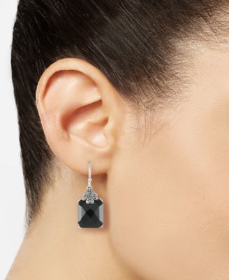 Agate (13 ct. t.w.) & Marcasite (1/5 ct. t.w.) Drop Earrings in Sterling Silver