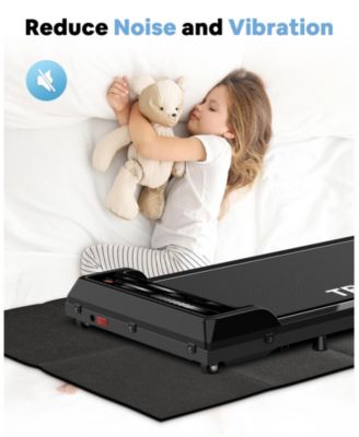 Foldable Rubber Treadmill Mat, Non-Slip Walking Pad Mats, High Resilience Floor Protector for Home Fitness, Bike Gym Mat, 68" * 25.6"