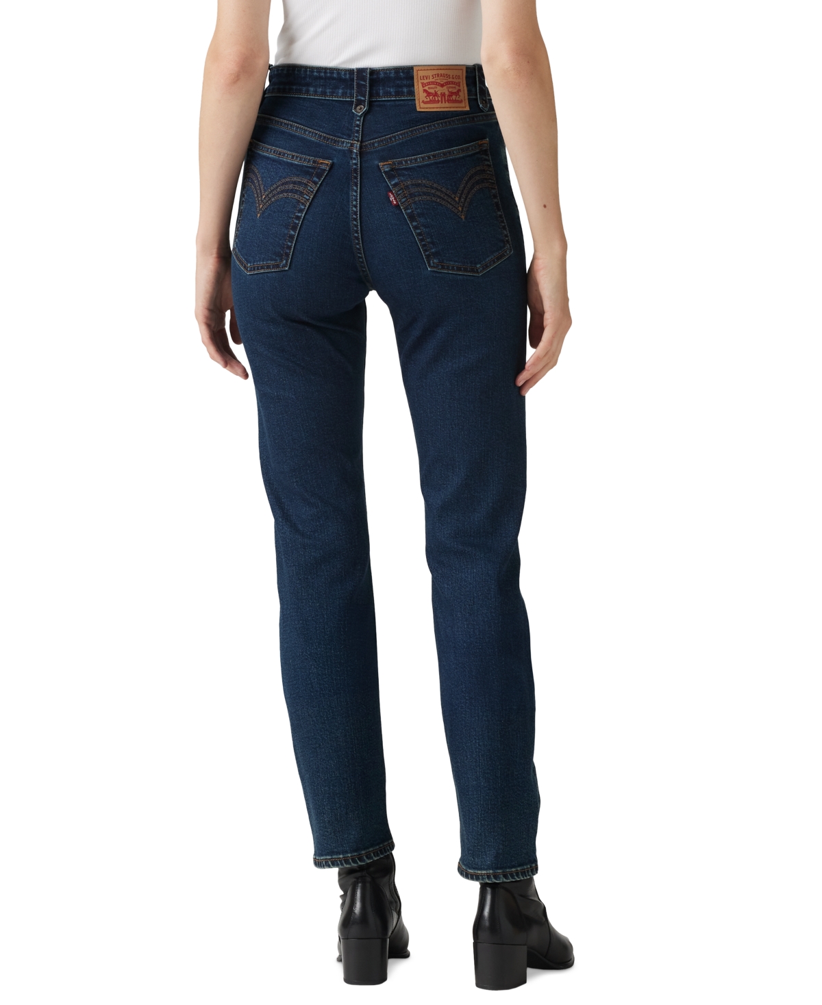 Levi's Women's Wedgie Straight-leg High Rise Cropped Jeans In The Wow Mo