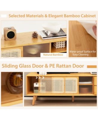 Bamboo TV Stand for TV up to 65 Inch