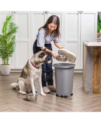 25 lbs Premium Airtight Dog Food Storage Container, Gray