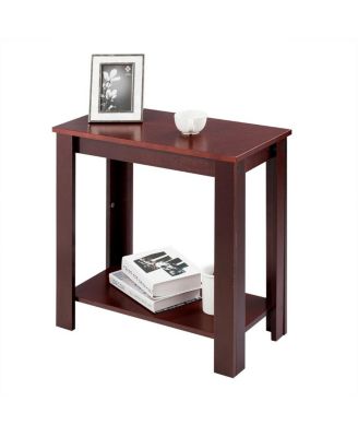 2-Tier Modern Compact End Table with Storage Shelf