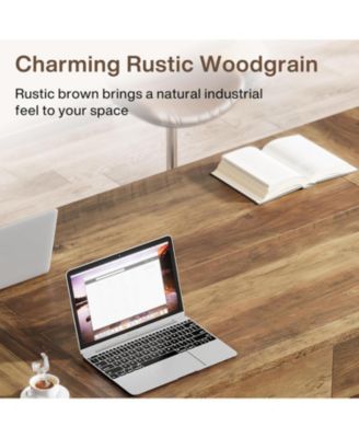 63-Inch Bar Table – 1 Pc, Wood & Metal, Footrest, Rectangular High Top Counter Height Dining Table