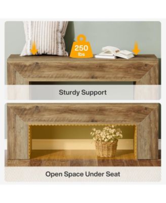 47" Farmhouse Wooden Bench – Perfect for entryway, dining room, hallway, or bedroom. Easy assembly