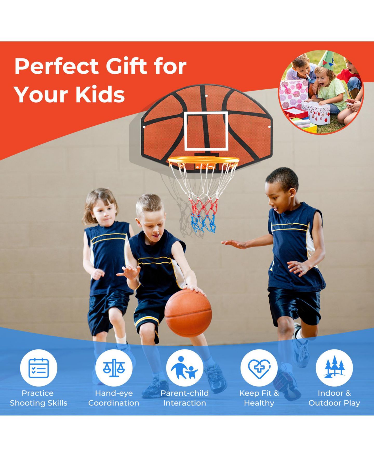 Детские игрушки KUYOTQ Indoor Outdoor Basketball Games with Large Shatter-proof Backboard — фото 6