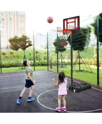 4.3-8.2 FT Portable Basketball Hoop with Adjustable Height and Wheels